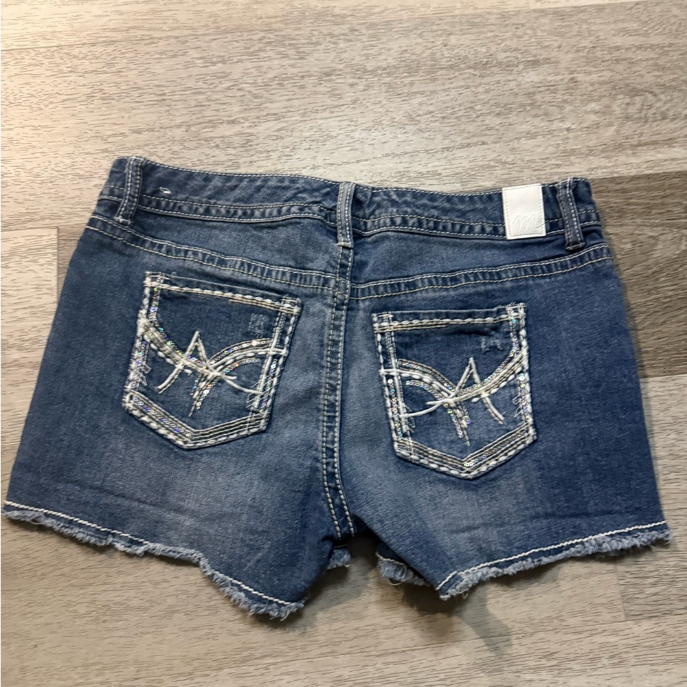 Maurices Blue Distressed Jean Shorts